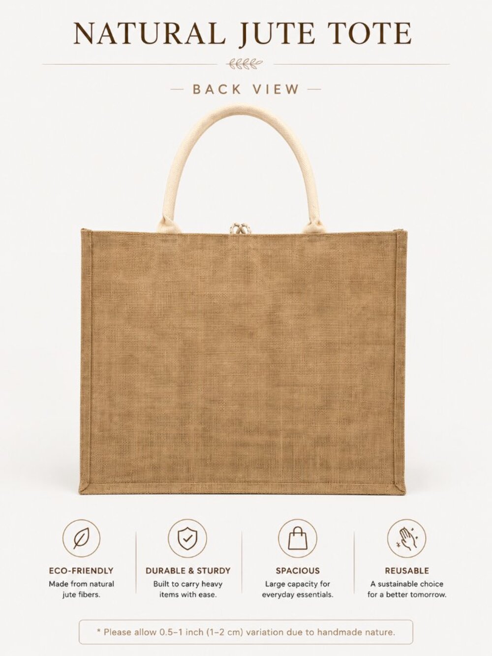 Large Fashion Illustration โVOGUEโ Jute & Canvas Tote - Picture 6 of 12
